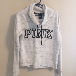 White/grey heather Pink cowl neck sweatshirt
